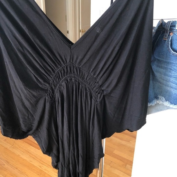𝅺I.ON small Black top / cover up  double V dolman sleeve detail at bust - Picture 3 of 4